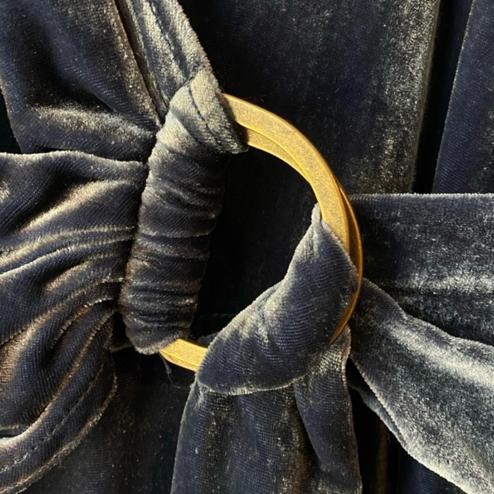 NWT Maeve for Anthropologie Blue Velvet Wrap Shirt Dress Size 0 - Picture 7 of 9